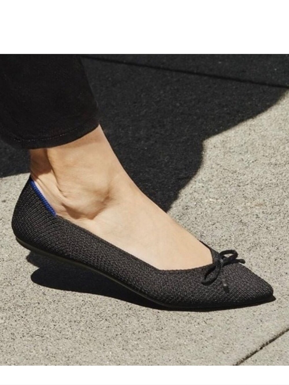 Rothy's Point Black Bow Tie Flats Size 10
